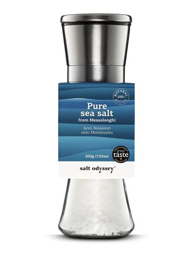Gourmet salt/pure sea salt in a glass-INOX ceramic mill